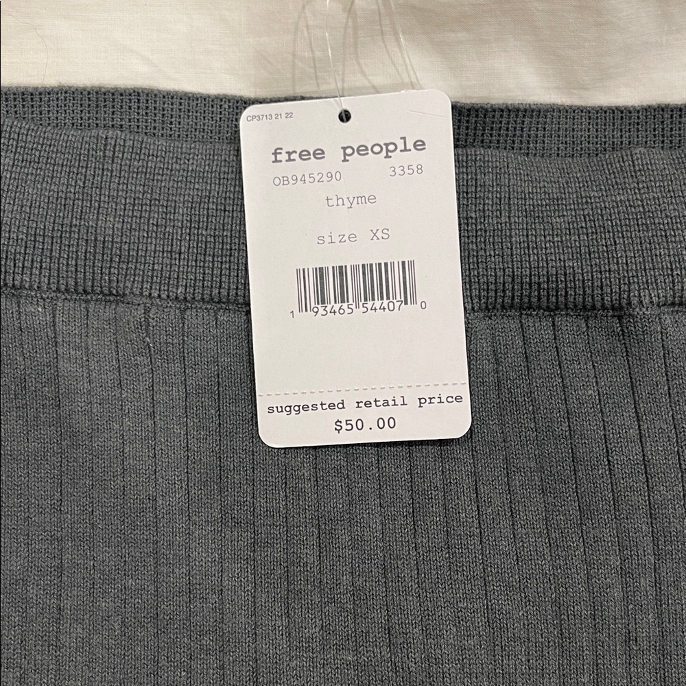 Free People Charcoal Ribbed Knit Mini Skirt - Picture 4 of 8